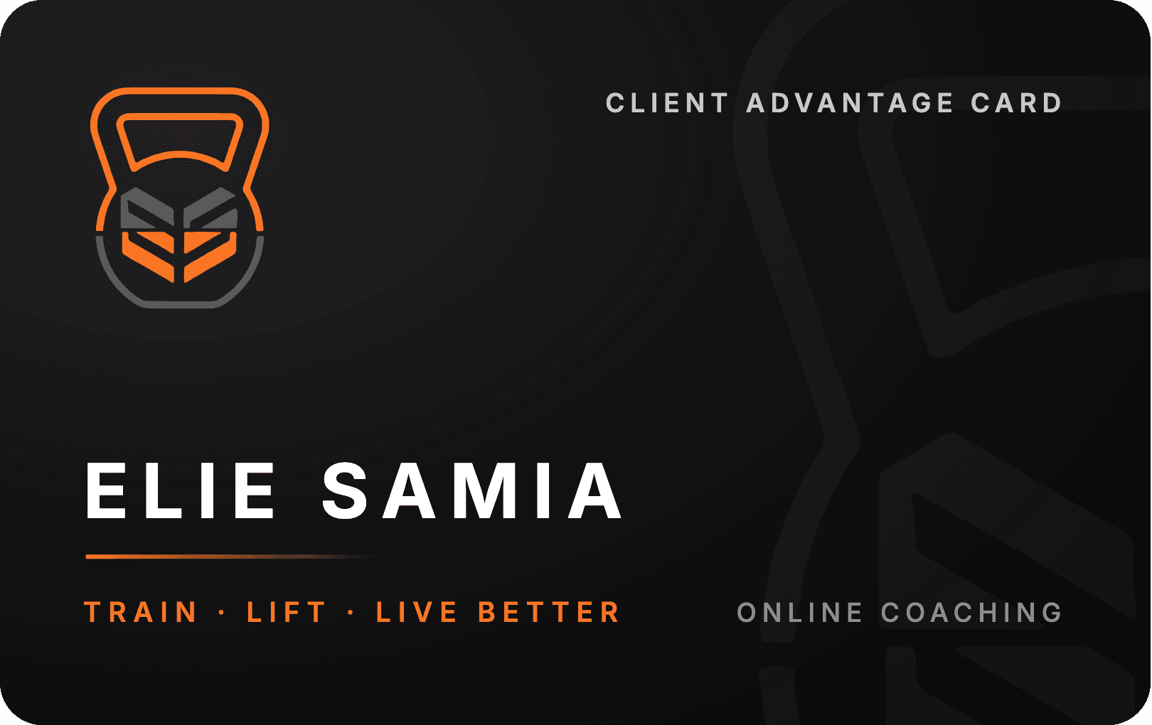 Elie Samia Client Advantage Card, front
